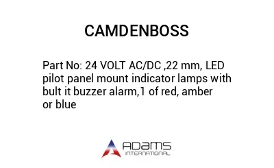 24 VOLT AC/DC ,22 mm, LED pilot panel mount indicator lamps with bult it buzzer alarm,1 of red, amber or blue