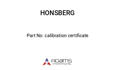 calibration certificate