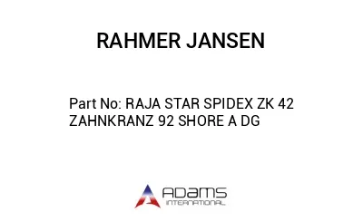 RAJA STAR SPIDEX ZK 42 ZAHNKRANZ 92 SHORE A DG