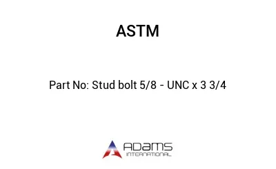 Stud bolt 5/8 - UNC x 3 3/4